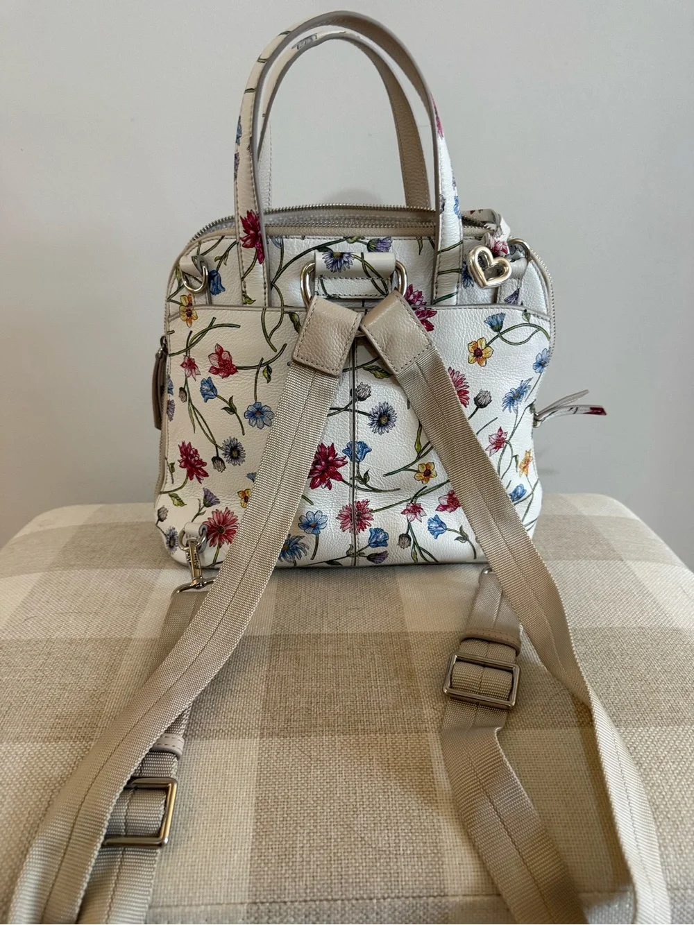 Brighton Floral Embossed Dome Convertible Satchel/Backpack - Picture 4 of 8